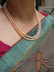 Two Line Fresh Water Pearls-Silver Neckpiece-House of Taamara-House of Taamara