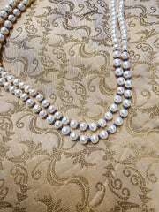 Two Line Fresh Water Pearls-Silver Neckpiece-House of Taamara-House of Taamara