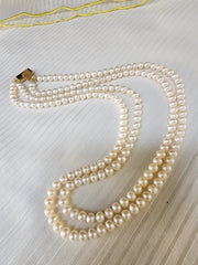 Two Line Fresh Water Pearls-Silver Neckpiece-House of Taamara-House of Taamara