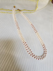 Two Line Fresh Water Pearls-Silver Neckpiece-House of Taamara-House of Taamara