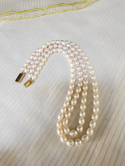 Two Line Fresh Water Pearls-Silver Neckpiece-House of Taamara-House of Taamara