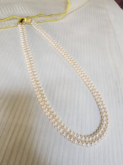 Two Line Fresh Water Pearls-Silver Neckpiece-House of Taamara-House of Taamara