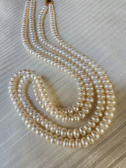 Two Line Fresh Water Pearls-Silver Neckpiece-House of Taamara-House of Taamara