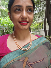 Two Line Fresh Water Pearls-Silver Neckpiece-House of Taamara-House of Taamara