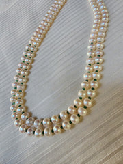 Two Line Fresh Water Pearls-Silver Neckpiece-House of Taamara-House of Taamara