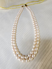 Two Line Fresh Water Pearls-Silver Neckpiece-House of Taamara-House of Taamara