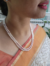 Two Line Fresh Water Pearls-Silver Neckpiece-House of Taamara-House of Taamara