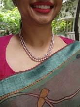 Two Line Fresh Water Pearls-Silver Neckpiece-House of Taamara-House of Taamara