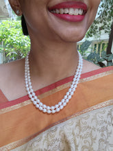 Two Line Fresh Water Pearls-Silver Neckpiece-House of Taamara-House of Taamara