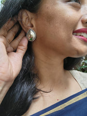 Two tone emerald bird studs-Earrings-CI-House of Taamara