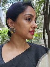 Two tone studs with peacock motif-Earrings-CI-House of Taamara