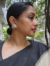 Two tone studs with peacock motif-Earrings-CI-House of Taamara