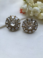 Uncut & zircon round studds-Earrings-PL-House of Taamara