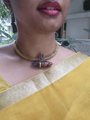 Vintage style Tai Tai pendant with Antique polish hasli-Silver Neckpiece-PL-House of Taamara