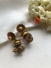 Vintage style earrings with coral bead-Earrings-PL-House of Taamara