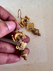 Vintage style hook earrings-Earrings-PL-House of Taamara