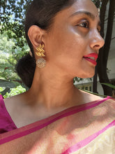W with pearl bunch earrings-Earrings-PL-House of Taamara