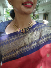 Antique polish motifs with pearls mala