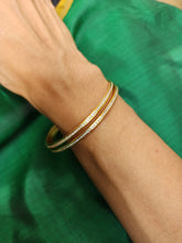 Gold polish cubic zircon bangles, PAIR