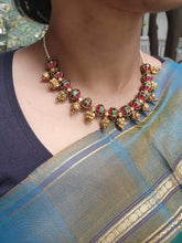 Antique beads with kundan and ruby beads mala