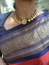 Antique style pieces with green beads & pearls mala