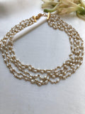 Step fresh water rice pearls 5 line necklace (MADE TO ORDER)-Silver Neckpiece-PL-House of Taamara