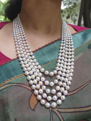 Five Line South Sea Pearls with Tanzanites