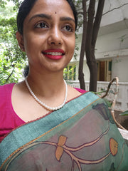 Akoya single line Pearls-Silver Neckpiece-House of Taamara-House of Taamara