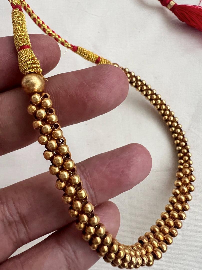 Antique Gold polish necklace-Silver Neckpiece-CI-House of Taamara
