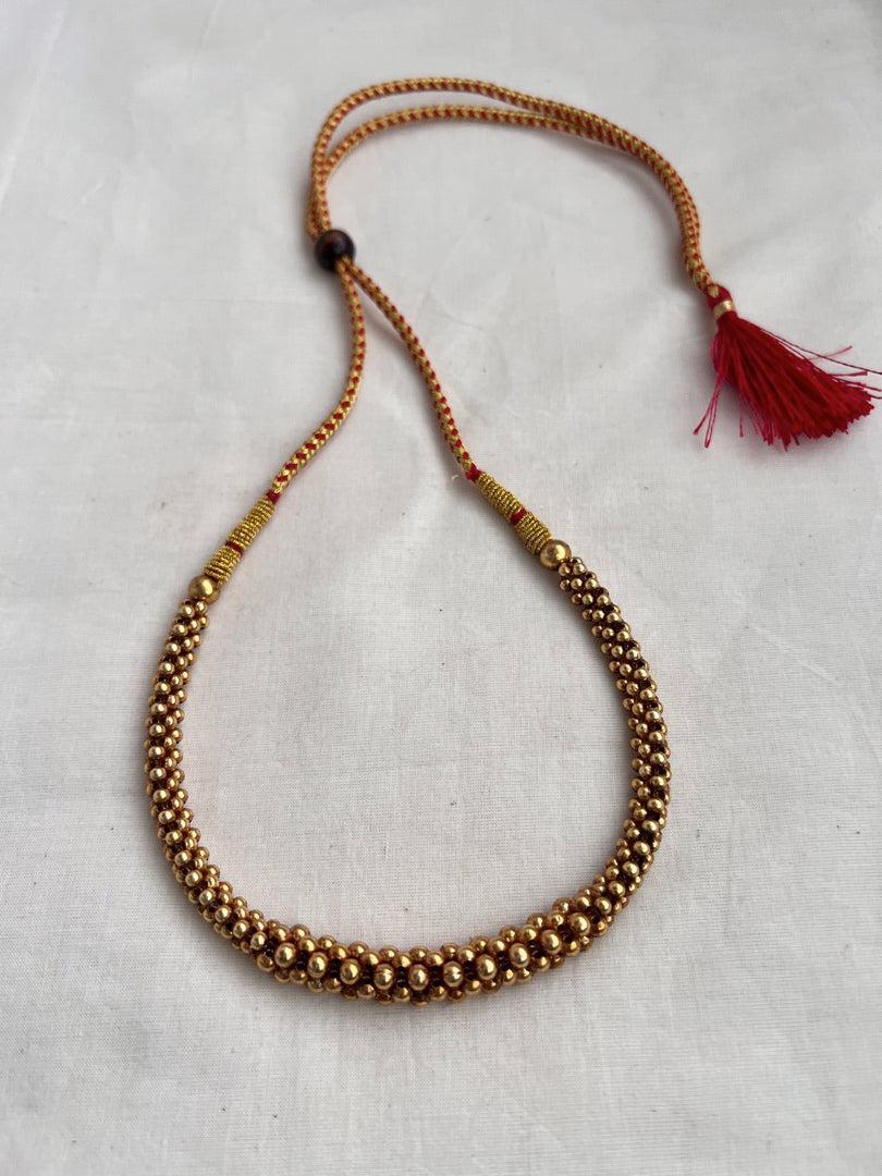 Antique Gold polish necklace-Silver Neckpiece-CI-House of Taamara