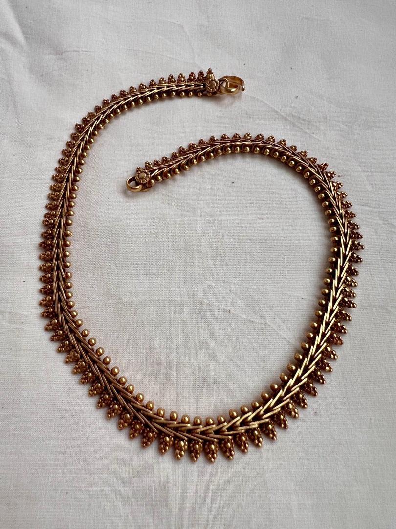 Antique Gold polish necklace-Silver Neckpiece-CI-House of Taamara