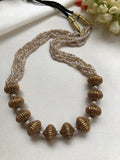 Antique beads with Antique round pearls (MADE TO ORDER)-Silver Neckpiece-PL-House of Taamara
