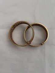 Antique gold polish bangles, PAIR-Silver Bracelet-CI-House of Taamara