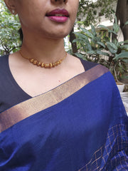 Antique gold polish beads necklace-Silver Neckpiece-CI-House of Taamara