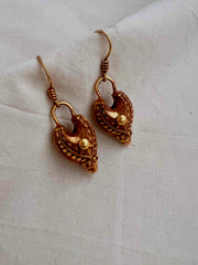 Antique gold polish chettinad style earrings-Earrings-CI-House of Taamara