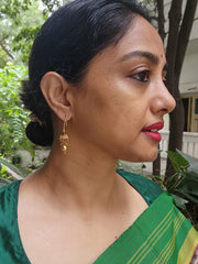 Antique gold polish chettinad style earrings-Earrings-CI-House of Taamara