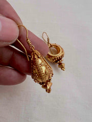 Antique gold polish chettinad style earrings-Earrings-CI-House of Taamara