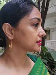 Antique gold polish chettinad style earrings-Earrings-CI-House of Taamara