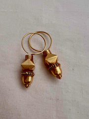 Antique gold polish chettinad style earrings-Earrings-CI-House of Taamara