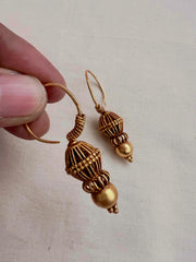Antique gold polish chettinad style earrings-Earrings-CI-House of Taamara