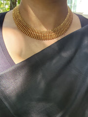 Antique gold polish choker-Silver Neckpiece-CI-House of Taamara