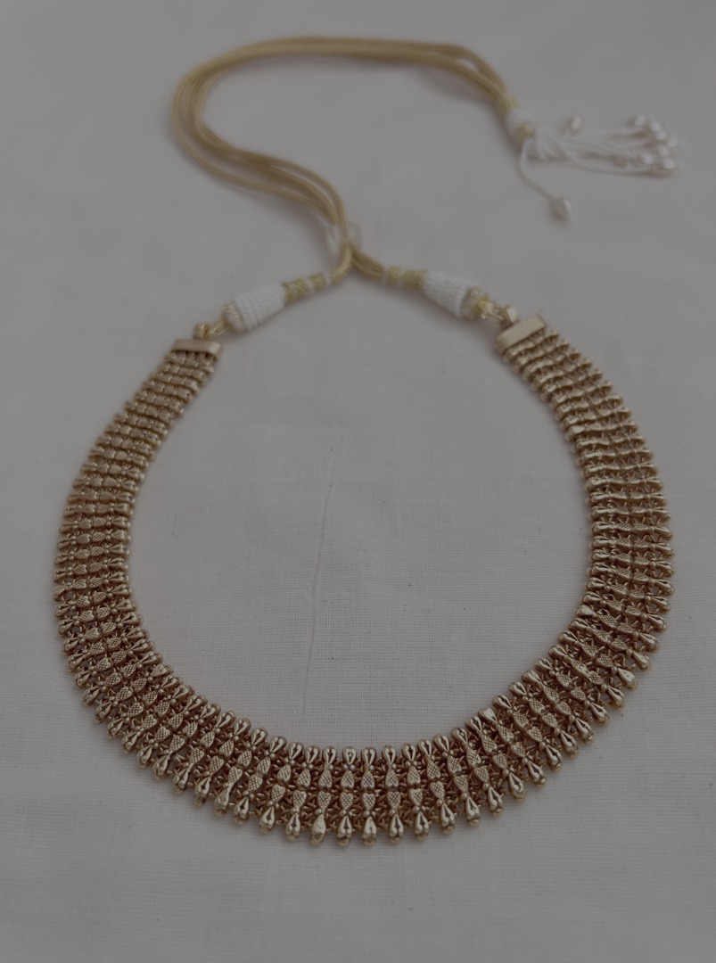 Antique gold polish choker-Silver Neckpiece-CI-House of Taamara