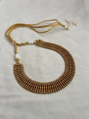 Antique gold polish choker-Silver Neckpiece-CI-House of Taamara