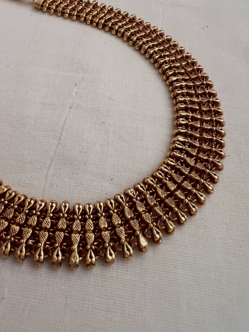 Antique gold polish choker-Silver Neckpiece-CI-House of Taamara