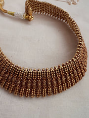 Antique gold polish choker-Silver Neckpiece-CI-House of Taamara
