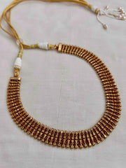 Antique gold polish choker-Silver Neckpiece-CI-House of Taamara