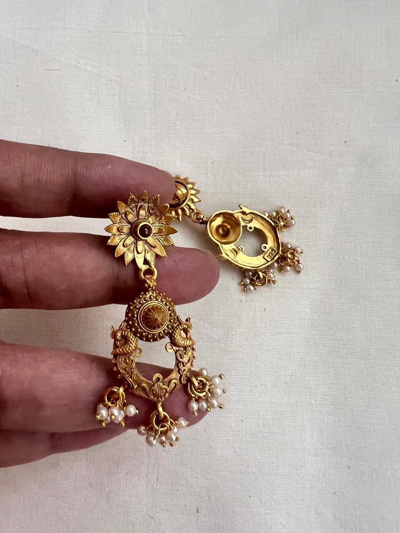 Antique gold polish earrings-Earrings-CI-House of Taamara