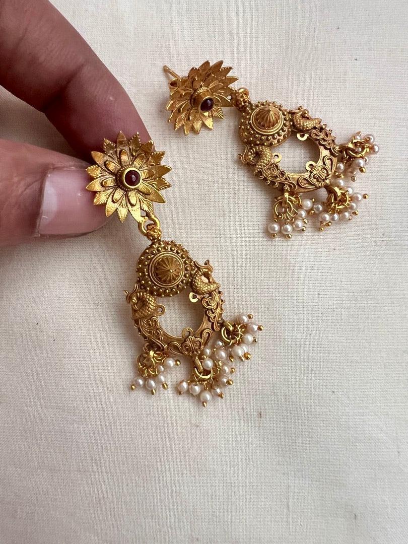 Antique gold polish earrings-Earrings-CI-House of Taamara