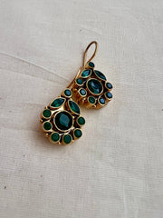 Antique gold polish emerald hangings-Earrings-CI-House of Taamara