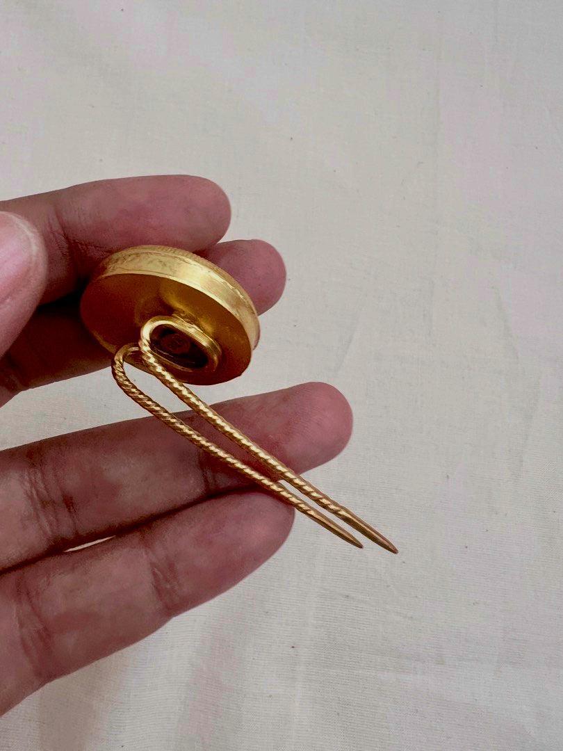 Antique gold polish hair clip-Silver Neckpiece-CI-House of Taamara